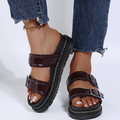 Women's Coastal Gladiator Sandals – Sporty Platform Slide with Contoured Footbed