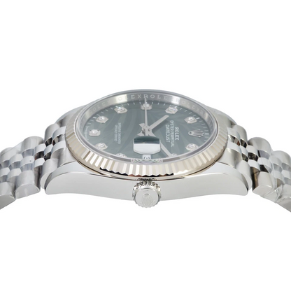 Rolex Datejust 41 mm Palm Dial Green with Diamond Markers