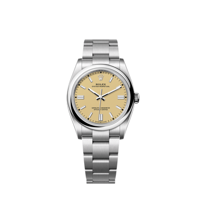 Unworn 2025, Rolex Oyster Perpetual, Oystersteel 36mm, Beige dial, Domed Oyster