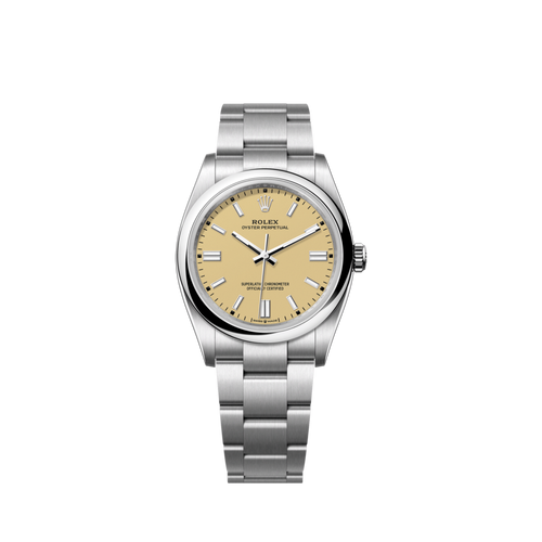 Unworn 2025, Rolex Oyster Perpetual, Oystersteel 36mm, Beige dial, Domed Oyster