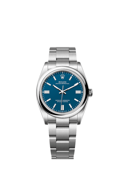 Unworn 2025, Rolex Oyster Perpetual, Oystersteel 36mm, Blue dial, Domed Oyster