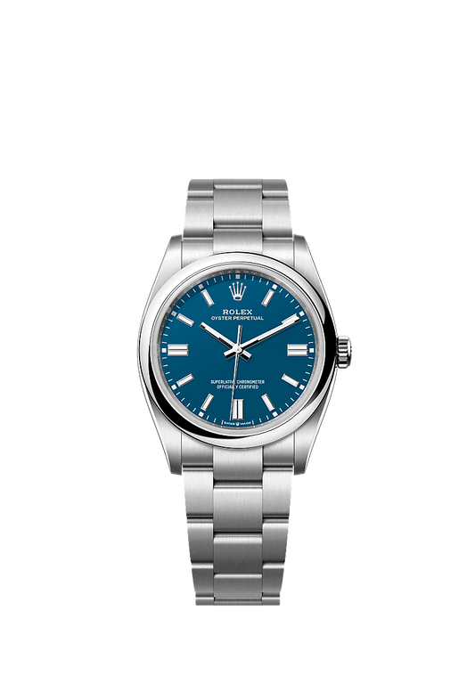 Unworn 2025, Rolex Oyster Perpetual, Oystersteel 36mm, Blue dial, Domed Oyster