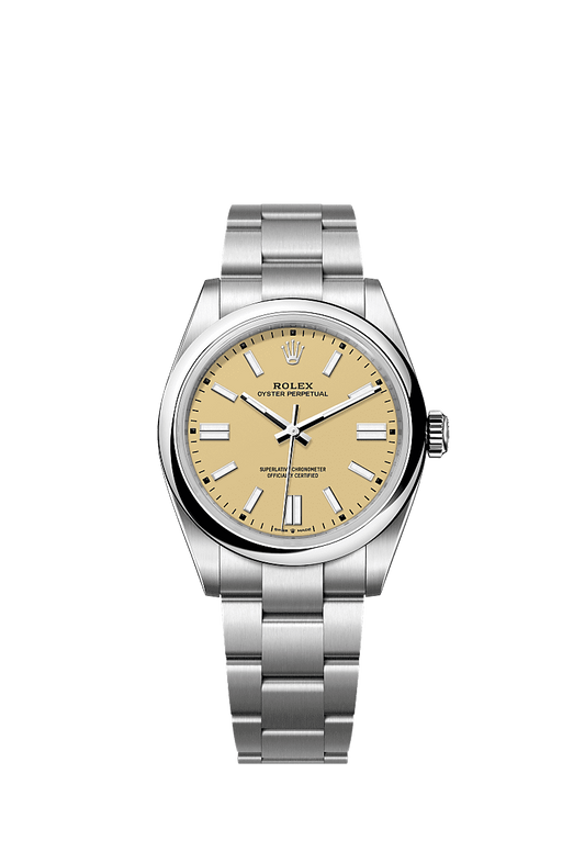 Unworn 2025, Rolex Oyster Perpetual, Oystersteel 41mm, Beige dial, Domed Oyster