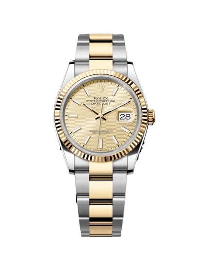 RLX Datejust 36mm 126233 Golden Fluted Motif 36mm Dial Oyster Bracelet