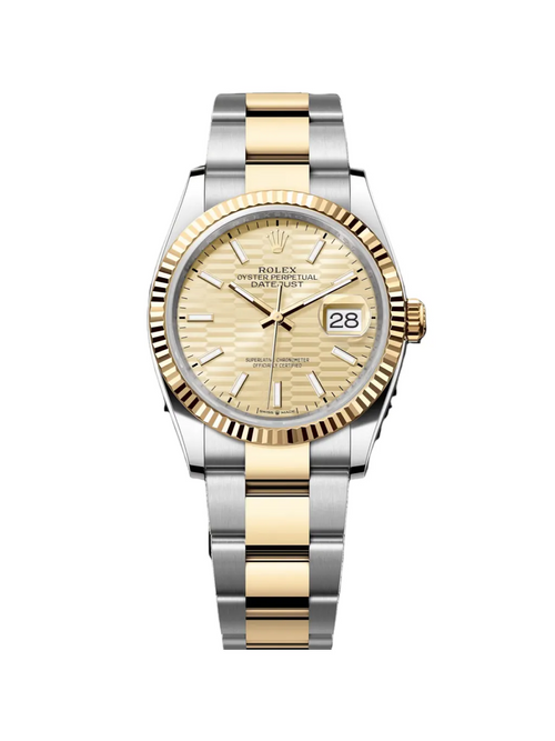 RLX Datejust 36mm 126233 Golden Fluted Motif 36mm Dial Oyster Bracelet