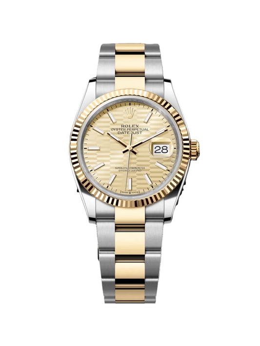 RLX Datejust 36mm 126233 Golden Fluted Motif 36mm Dial Oyster Bracelet