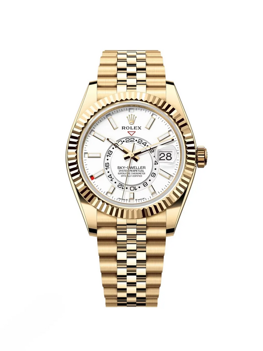 RLX Sky-Dweller 42mm 336938-0003/0006 Yellow Gold White Dial Jubilee