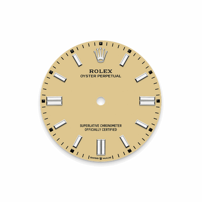 Unworn 2025, Rolex Oyster Perpetual, Oystersteel 41mm, Beige dial, Domed Oyster