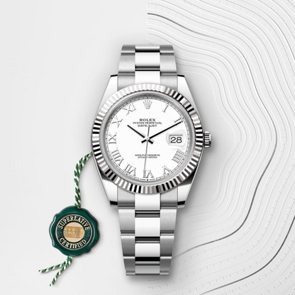 Rolex Datejust 41 Oyster, 41 mm, Oystersteel and white gold