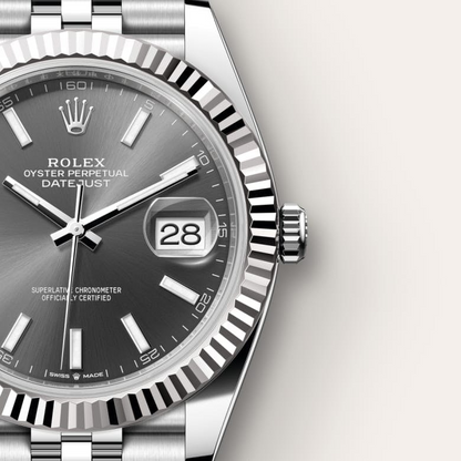 Rolex Datejust 41 Oyster, 41 mm, Oystersteel and white gold